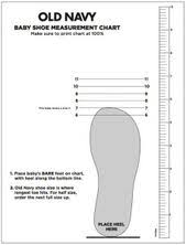 old navy baby shoes size chart