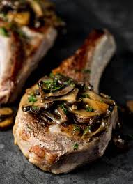 sous vide veal chops with miso mushroom