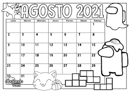 Calendario dei 18 film in uscita a agosto 2021 al cinema. Agosto 2021 Para Imprimir Y Colorear Calendario Dibujando Con Vani