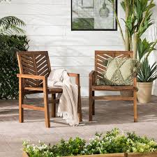Vincent Patio Wood Chairs Set Of 2