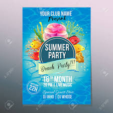 Summer Beach Party Poster Template Under Water