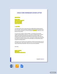 child care manager cover letter