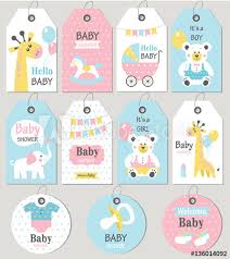 Gift Tags And Cards Baby Shower Baby Arrival Set Vector