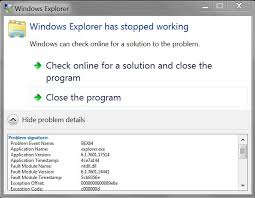 windows explorer error message