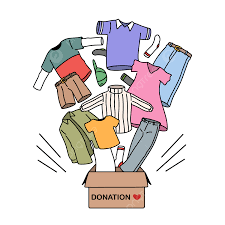 charity and donating clothes concept
