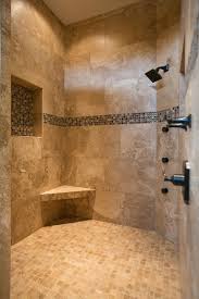 Determine how high you would like your border and mark it with a pencil. Small Bathroom Shower Tile Ideas Blue Novocom Top