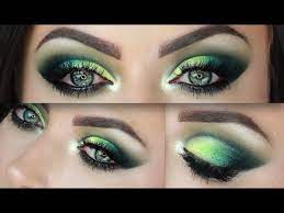emerald smokey green cut crease makeup