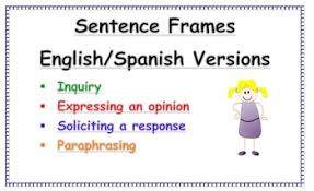Sentence Frames Anchor Charts English And Spanish