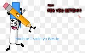 Bfb four x bfb four bfb x stickers | redbubble : I Stole Ur Bestie By Kaptain Klovers Bfdi Pen X Pencil Free Transparent Png Clipart Images Download