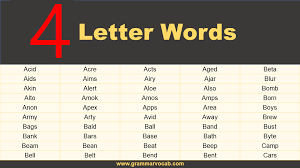 common 4 letter words in english