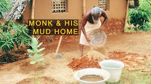 a monk s cow dung plastered mud home