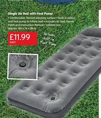 Single Air Bed With Foot Pump Offer At Aldi