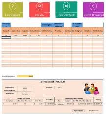 monthly salary sheet excel template