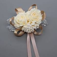 Handmade 2piece Lot Ivory Wedding Corsages Boutonniere Groom