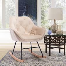 velvet rocking chair upholstered