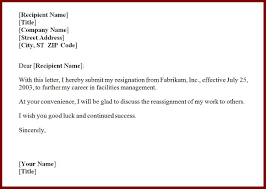 Impressive Free Sample Letters Of Resignation Letter With Reason