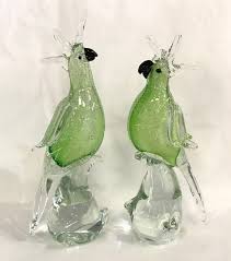 Vintage Murano Glass Parrots Italy