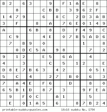 16x16 sudoku puzzles add another dimension of difficulty as they are one size larger than the standard size. Printable 16x16 Sudoku Sudoku Puzzles Sudoku Printable Sudoku