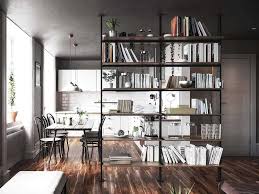 wooden bookcase room divider vertical