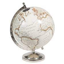 globe terrestre carte du monde beige
