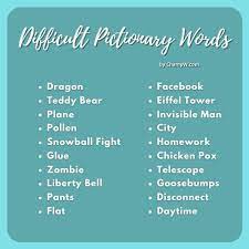 wonderful pictionary words for kids and