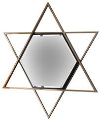 Hexagon Shaped Wall Mirror With Star