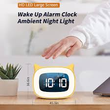 kids led alarm clock night light
