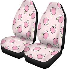 Set Of 2 Car Seat Covers Colorful Peach