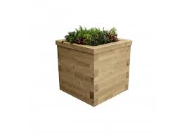 large wooden cubic garden planter 0