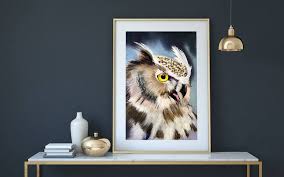Bird Art Owl Decor Owl Wall Art