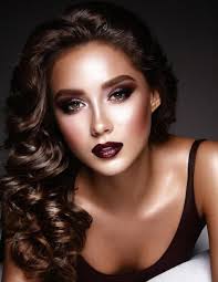 model with high fashion makeup