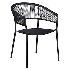 Brody Curved Back Black Wicker Outdoor