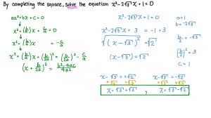 To use this method, the equation must be of the form ax 2 + bx+ c=0. Solving Quadratic Equations By Completing The Square Solver Tessshebaylo
