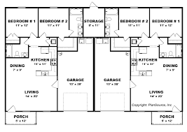 2 Bedroom Duplex Plan Garage Per Unit