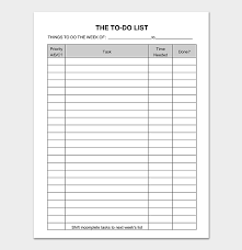Things To Do List Template 20 Printable Checklists Word