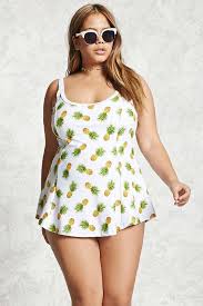 Forever 21 Plus Size Pineapple Swim Dress In 2019 Plus