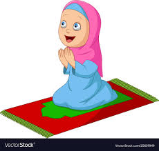 cartoon muslim praying on prayer