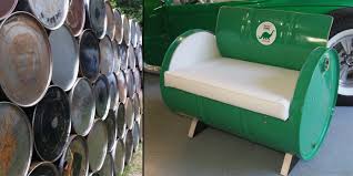 repurposed 55 gallon drums as furniture