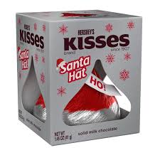 kisses solid milk chocolate santa hat