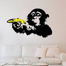 Monkey With Banana Wall Sticker