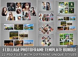 collage photo frame psd template bundle