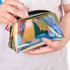 holographic makeup bag clear cosmetic