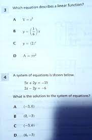 Which Equation Describes A Linear