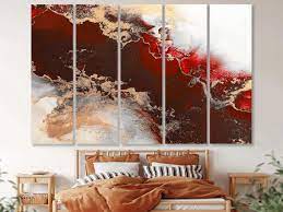 Exquisite Red Marble Abstract Canvas