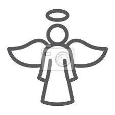 Angel Line Icon Religion And Prayer