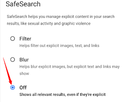 how to turn off safesearch on google search
