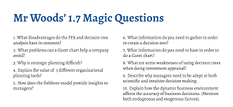 Ib Business Management Magic Questions Section 1