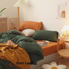 Forest Green Orange Bedding Set
