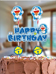 happy birthday doremon cartoon cake