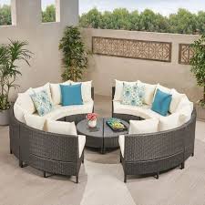 Loccus Oval Shape Outdoor Patio Sofa Set